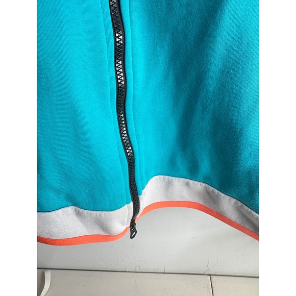 Nike Tech Fleece Colorblock Full Zip Hoodie Jacket Teal Gray Orange Logo L - Picture 5 of 8